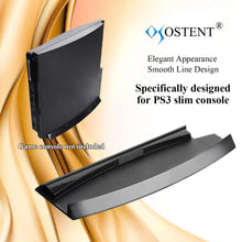 OSTENT Skid Proof Console Vertical Stand Compatible for Sony PS3 Slim Console Video Game Color Black - PlayStation