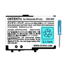 OSTENT 3.7V 1200mAh Rechargeable Li-ion Polymer Lithium-ion Battery Pack Tool Kit for Nintendo DSL NDS Lite