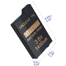 OSTENT Real 1400mAh 3.6V Lithium Ion Li-ion Polymer Rechargeable Battery Pack Replacement Upgraded Version for Sony PSP 2000/3000 PSP-S280 Console Video Games