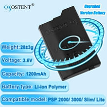 OSTENT 1200mAh 3.6V Rechargeable Lithium Ion Battery Pack Replacement for Sony PSP 2000/3000 PSP-S110 Console