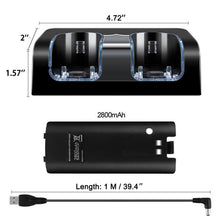 OSTENT Charger Dock Station + 2 Battery Packs for Nintendo Wii Remote Controller