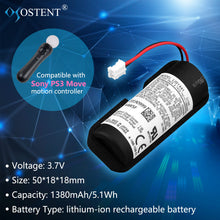 OSTENT 1380mAh Li-ion Battery Pack Rechargeable Lithium-ion Replacement for Sony PS3 Move Motion Controller