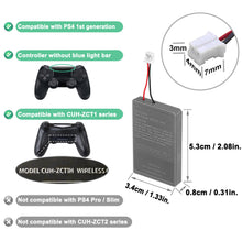 OSTENT 3.7V 1000mAh LIP1522 Rechargeable Li-ion Battery Pack for Sony PS4 Bluetooth Wireless Dual Shock Controller CUH-ZCT1 Series (CUH-ZCT1E/CUH-ZCT1U) First Generation Old Version Big Connector