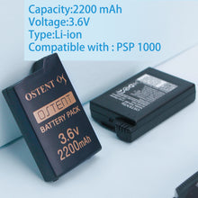 OSTENT Upgraded Version Real 2200mAh 3.6V Lithium Ion Li-ion Polymer Rechargeable Battery Replacement for Sony PSP 1000 PSP-280 Console Video Games