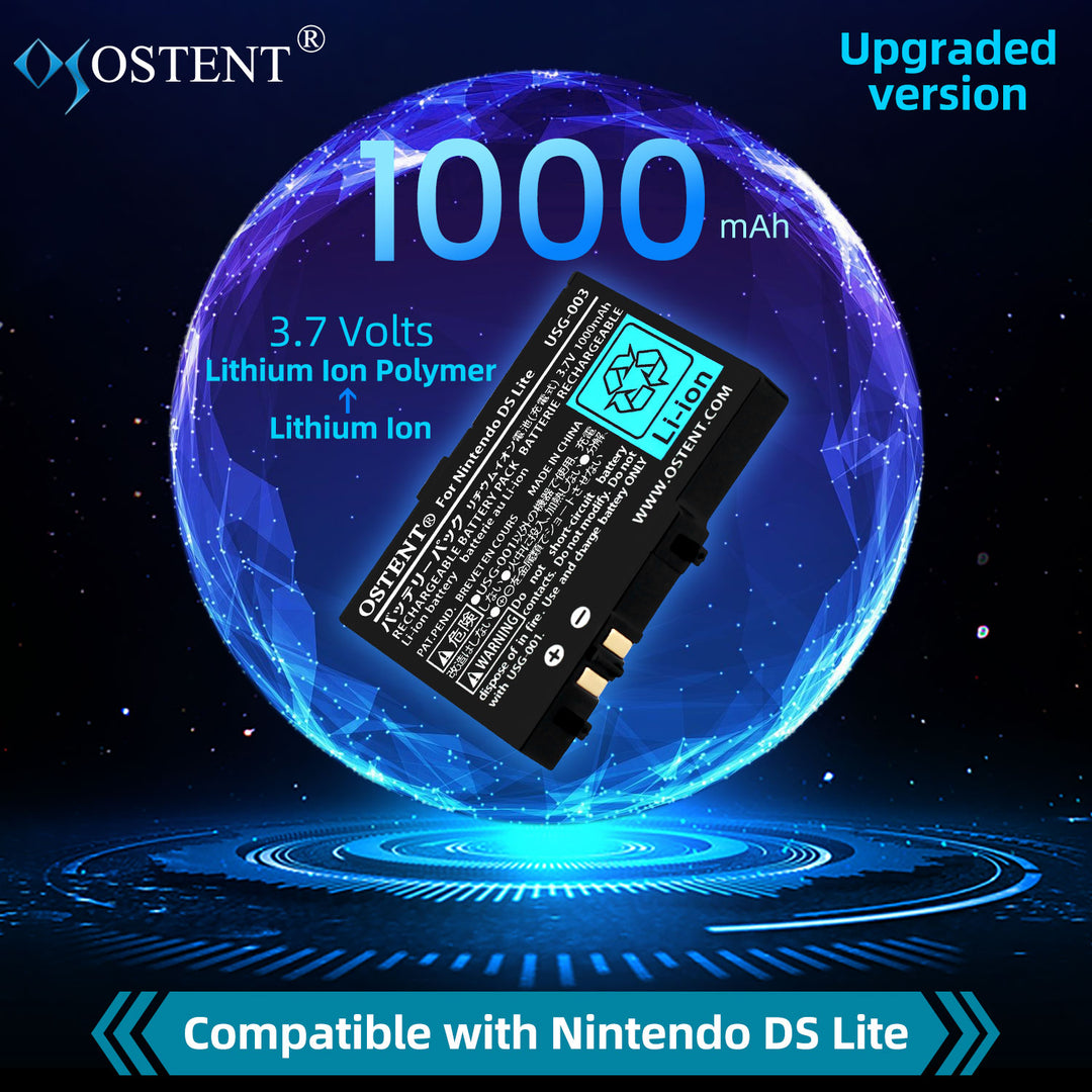 OSTENT 3.7V 1000mAh Rechargeable Li-ion Polymer Lithium-ion