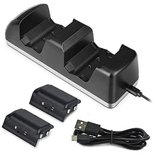 OSTENT Dual Dock Charger Charging Station + 2 Rechargeable Battery for Xbox One/S/X Wireless Controller
