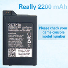 OSTENT Real 2200mAh 3.6V Lithium Ion Li-ion Polymer Rechargeable Battery Pack Replacement Upgraded Version for Sony PSP 1000 PSP-280 Console Video Games