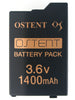 OSTENT Real 1400mAh 3.6V Lithium Ion Li-ion Polymer Rechargeable Battery Pack Replacement Upgraded Version for Sony PSP 2000/3000 PSP-S280 Console Video Games