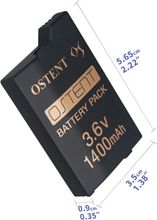 OSTENT Real 1400mAh 3.6V Lithium Ion Li-ion Polymer Rechargeable Replacement Battery Pack Upgraded Version for Sony PSP 2000/3000 PSP-S280 Console Video Games