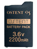 OSTENT Real 2200mAh 3.6V Lithium Ion Li-ion Polymer Rechargeable Battery Pack Replacement Upgraded Version for Sony PSP 1000 PSP-280 Console Video Games