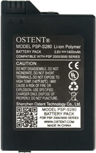 OSTENT Real 1400mAh 3.6V Lithium Ion Li-ion Polymer Rechargeable Replacement Battery Pack Upgraded Version for Sony PSP 2000/3000 PSP-S280 Console Video Games