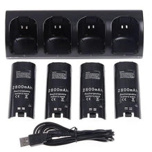 OSTENT Charger Dock Station + 4 Battery Packs for Nintendo Wii Remote Controller