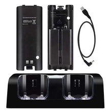 OSTENT Charger Dock Station + 2 Battery Packs for Nintendo Wii Remote Controller