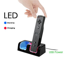 OSTENT Charger Dock Station + 2 Battery Packs for Nintendo Wii Remote Controller